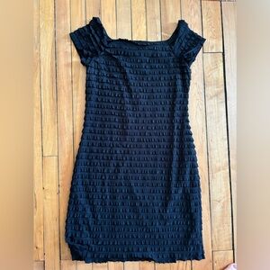 Vintage black ruffled cocktail dress